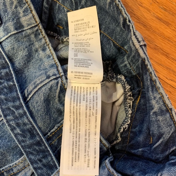 High rise Paper bag Abercrombie & Fitch pleated Jean Trouser 2/26 - Picture 6 of 9